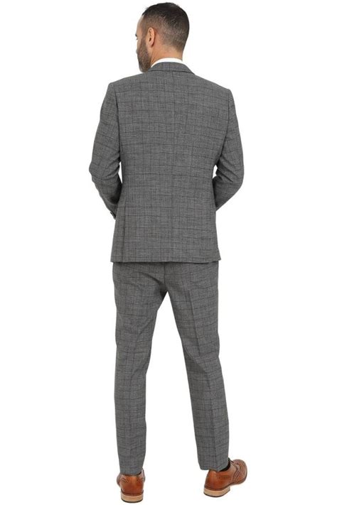 Jenson Samuel York Grey Check Suit With Kelvin Silver Waistcoat