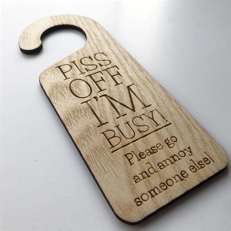 Piss Off I M Busy Funny Please Do Not Disturb Door Sign Wooden Hanging