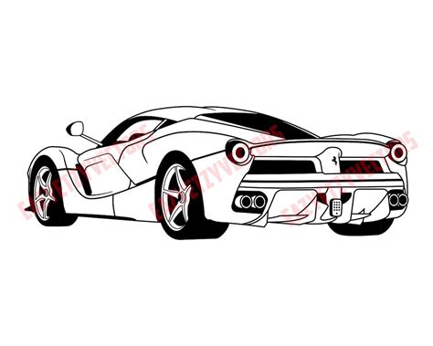 Ferrari Laferrari Hypercar Vector File Drawing Supercar Etsy Israel