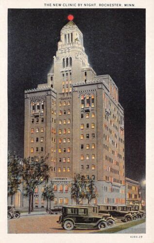 Rochester Mn Minnesota Mayo Clinic Hospital Night Saint Marys Vtg