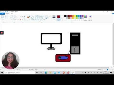 How To Draw Parts Of Computer Using Ms Paint Youtube