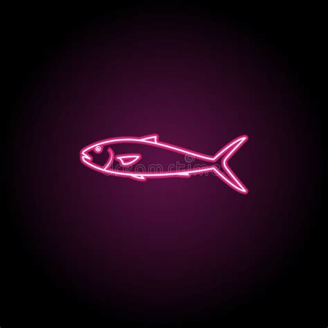 Yellowtail Kingfish Neon Icon Simple Thin Line Outline Vector Of Fish