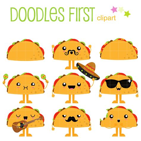 Cute Tacos Clip Art for Scrapbooking Card Making Cupcake | Etsy