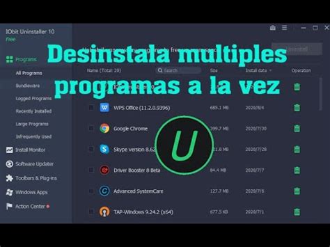 Desinstala M Ltiples Programas A La Vez Con Iobit Youtube