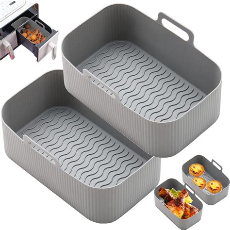 Amazon de BYKITCHEN 2PCS Silikonform Heißluftfritteuse für Ninja Dual