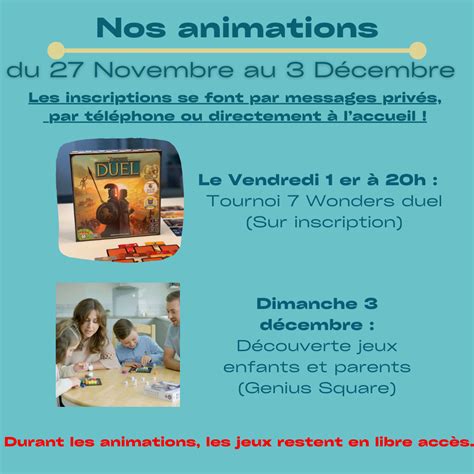 Animations Du Novembre Au D Cembre Une Actualit De