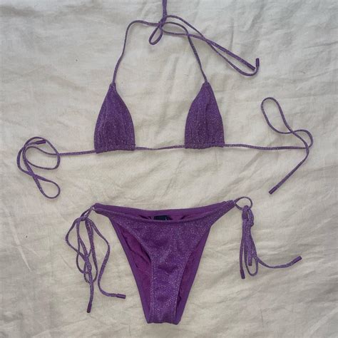 Triangl Purple Vinca Sparkle Bikini Top And Bottom Depop