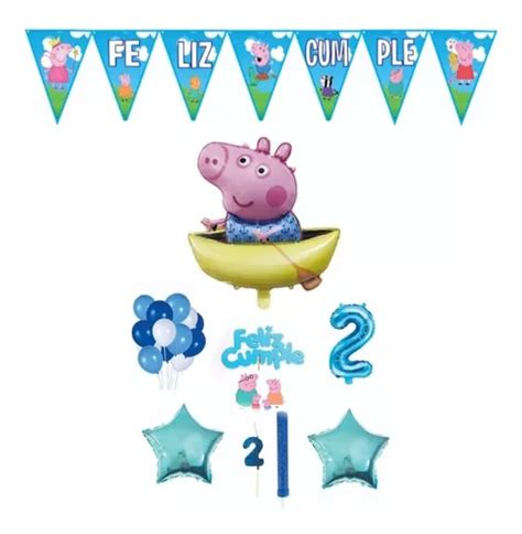 Globos X Peppa Pig Familia Pack George Deco Pepa Cerdita En Venta En