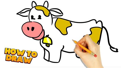 How to Draw a Cow Easy Cómo dibujar un Vaca paso a paso Как