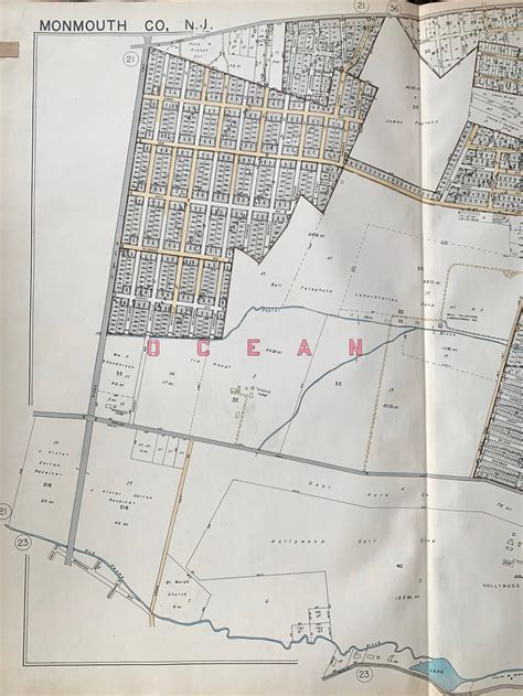 Ocean Township Map Original 1941 Monmouth County New Jersey - Etsy