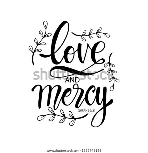 Love Mercy Hand Lettering Islamic Quran Vetor Stock Livre De Direitos