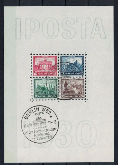 Deutsches Reich Briefmarken IPOSTA 1930 Block 1 o geprüft