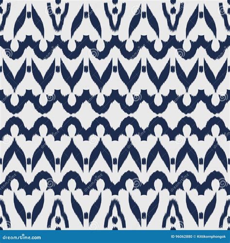 Ikat Seamless Pattern Design For Fabric Stock Illustration