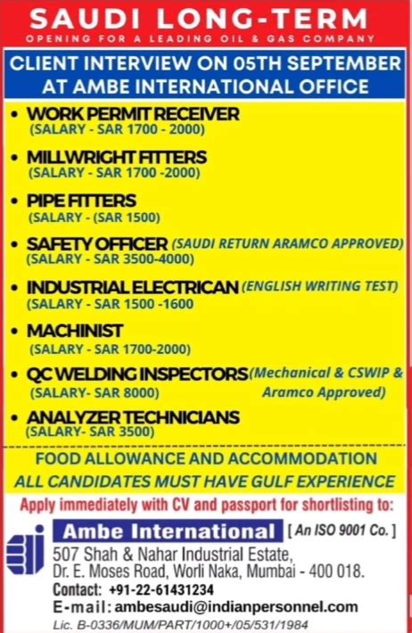 Safety Officer Jobs In Saudi Urgent Requirement Hse Study Guide