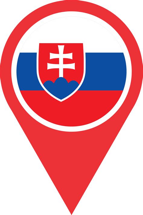 Slovakia flag pin map location 22120424 PNG