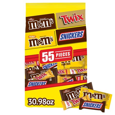 Buy Mandms Snickers And Twix Variety Pack Fun Size Milk Chocolate Candy