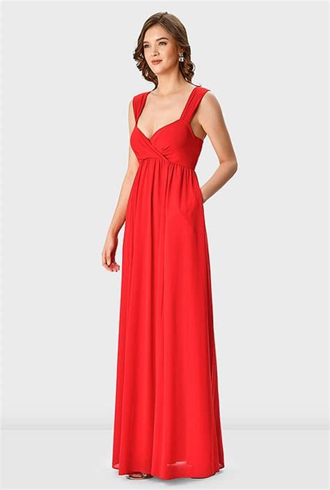 Shop Sheer Chiffon Empire Maxi Dress Eshakti