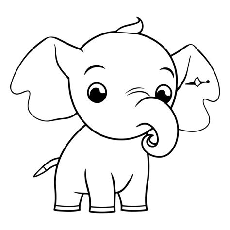 Un Lindo Elefante De Dibujos Animados Aislado Sobre Un Fondo Blanco