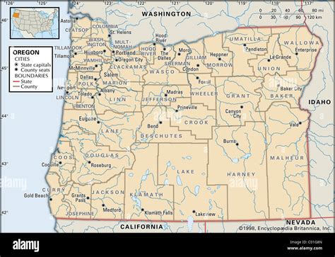 Mapa De Oregon Con Nombres