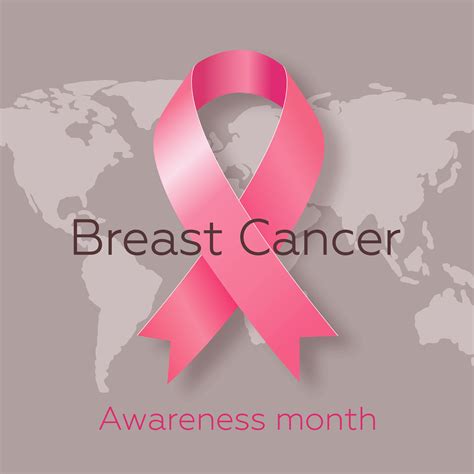 Poster With Pink Ribbon For World Breast Cancer Awareness Month In October International Day