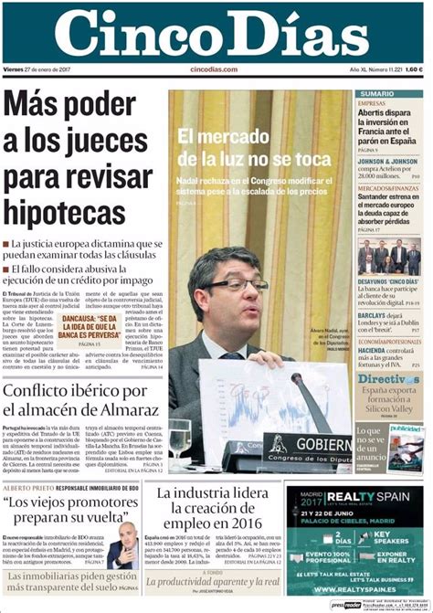 Las Portadas De Los Peri Dicos Econ Micos De Hoy Viernes De Enero