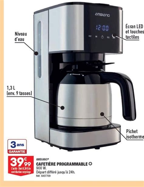 Promo Ambiano Cafeti Re Programmable Chez Aldi