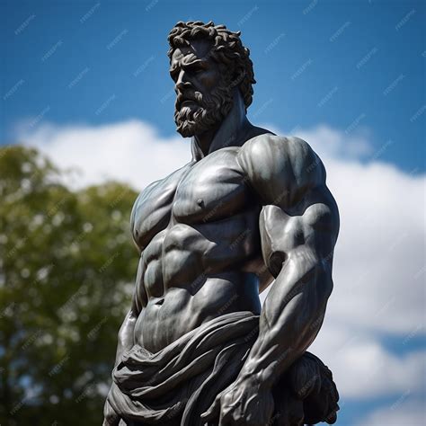 Premium Ai Image Stoic Man Statue Strong Stoic Man