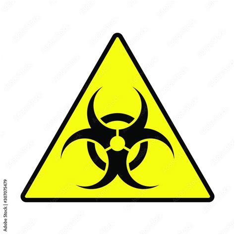 Biohazard Yellow Warning Triangle Icon Medical Waste Caution Symbol