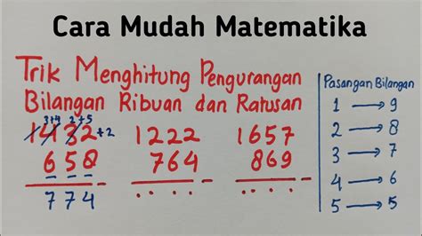 Part 3 Trik Menghitung Pengurangan Bilangan Ribuan Dengan Bilangan