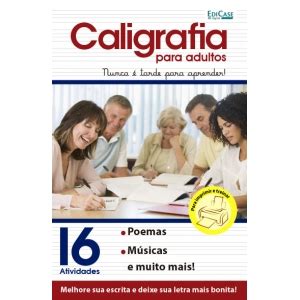 Textos Para Treinar Caligrafia Pdf Adulto - Caligrafia Para Adultos Ed. 01 - PRODUTO DIGITAL (PDF) - PARA IMPRIMIR