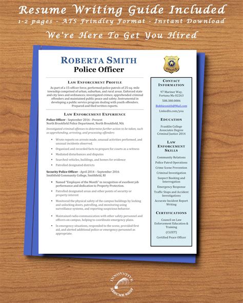 Professional Police Officer Resume Template