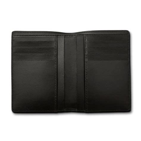 Pineider Milano Black Vertical Mens Coat Wallet In Black Calfskin