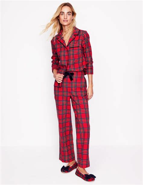 Brushed Cotton Pyjama Trouser Red Check Boden Us