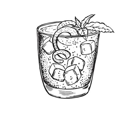 Premium Vector Mojito Cocktail Hand Drawn