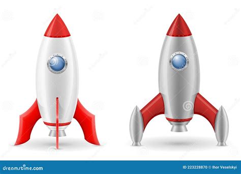 Space Rocket Retro Spaceship Vector Illustration Stock Vector