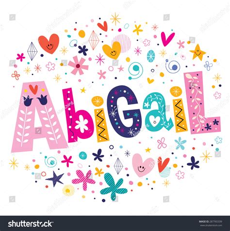 Abigail Girls Name Decorative Lettering Type Design Stock Vector Illustration 287765339