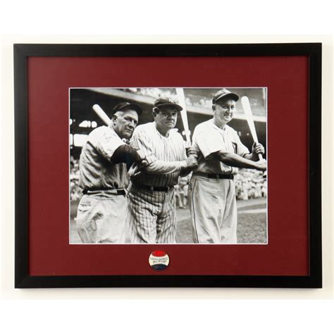 Babe Ruth Ty Cobb Tris Speaker Custom Framed Photo Display With Hall