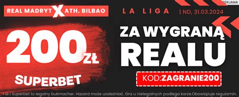 Real Madryt Athletic Bilbao kurs 100 00 na wygraną Realu Madryt