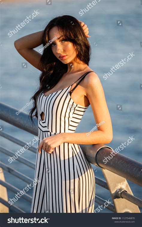 Beautiful Sexy Brunette Girl Costume Posing Stock Photo Shutterstock
