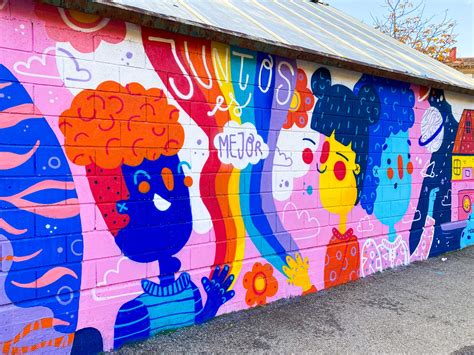 Mural sobre diversidad CEIP Joaquín Costa Muralismo Zaragoza