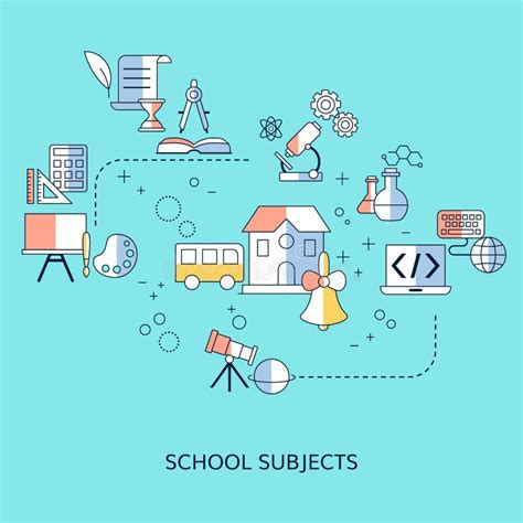 School Subjects Design Concept Stock Vector - Illustration of book ...