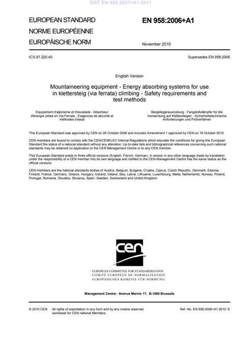 EN 958:2006+A1:2010 - Mountaineering equipment - Energy absorbing ...