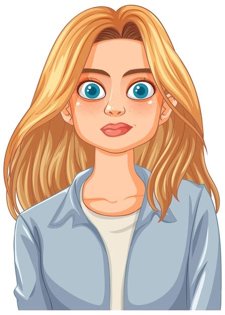 Das Blonde M Dchen Mit Den Blauen Augen Kostenlose Vektor
