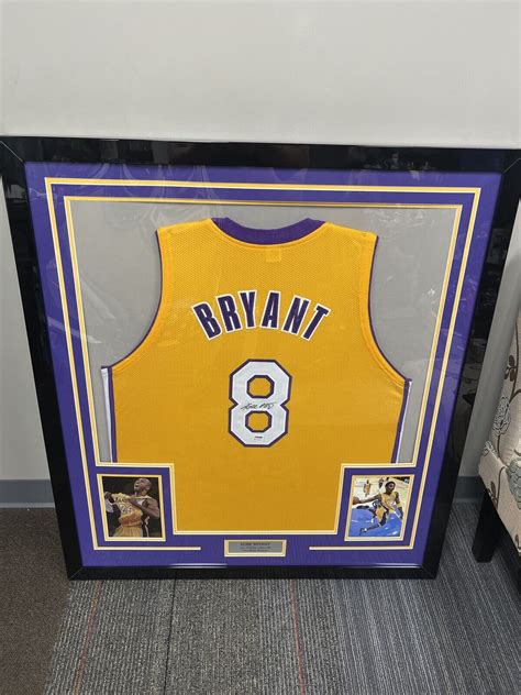 Kobe Bryant Autographed Signed Framed Los Angeles La Yellow Jersey PSA COA