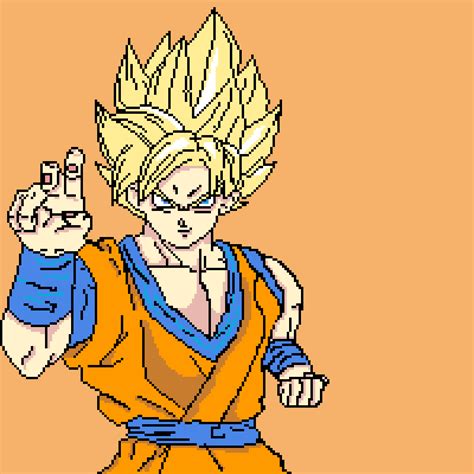 Super saiyan goku pixel art