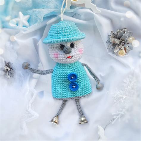 Crochet PATTERN Snowman Ornament Christmas Ornament Pattern - Etsy