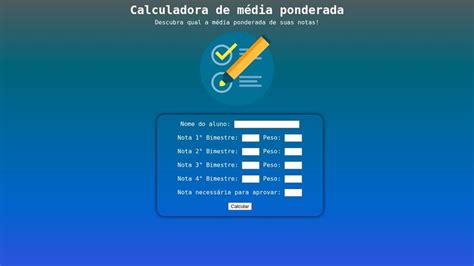 Calculadora De Media Ponderada - Dia 01 - Calculadora de média ponderada - Arthur