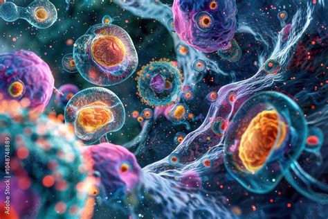 hormonal interaction  illustration depicting  fat cells interact