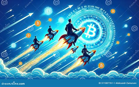 Businessmen Take Off With Rocket To Bitcoin Bitcoin Is Fast Growing