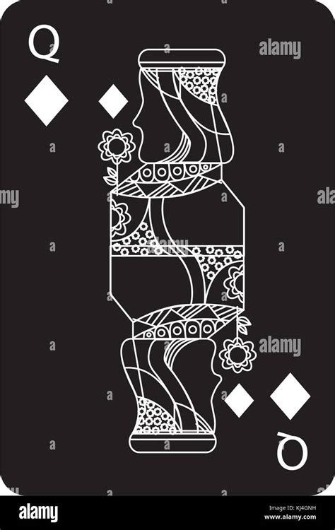 Queen Of Diamonds Or Tiles French Playing Cards Related Icon Ico Stock